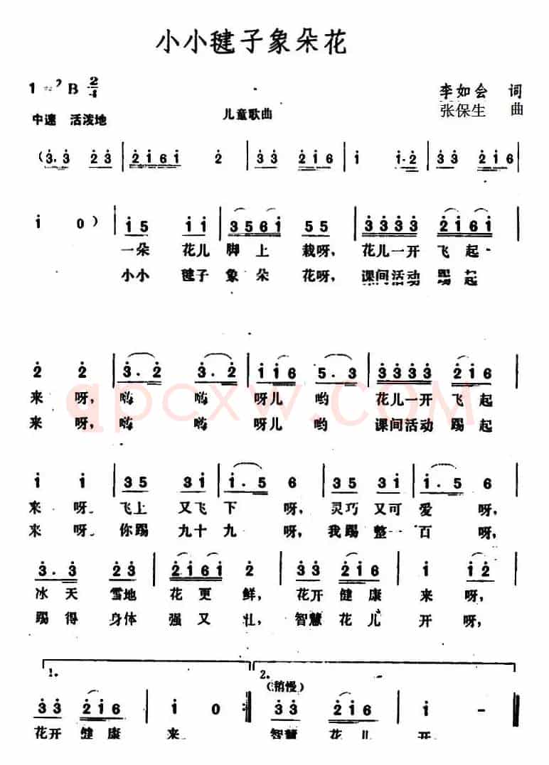 小小毽子象朵花 
