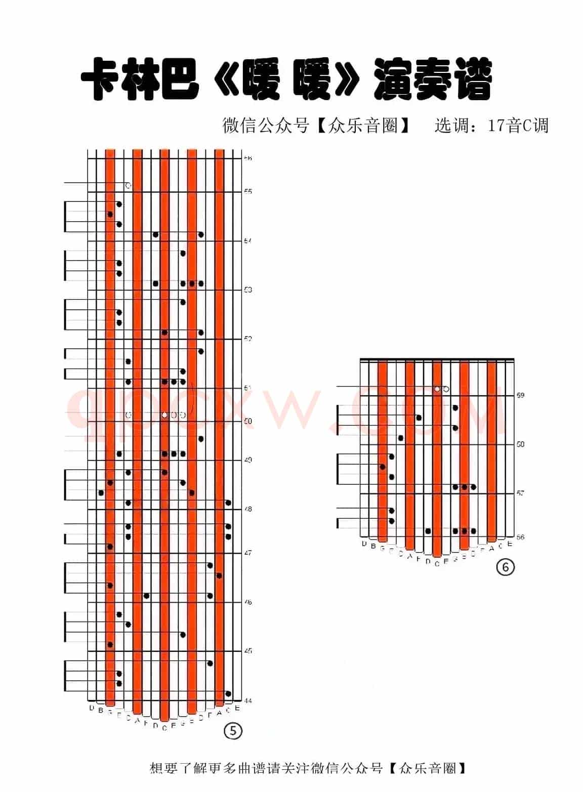 暖暖（拇指琴卡林巴琴专用谱）