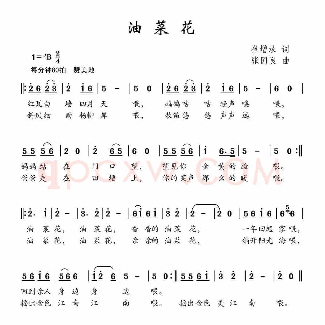 油菜花（崔增录词 张国良曲）