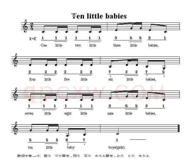 Ten little babies（十个小朋友）（英文儿歌）