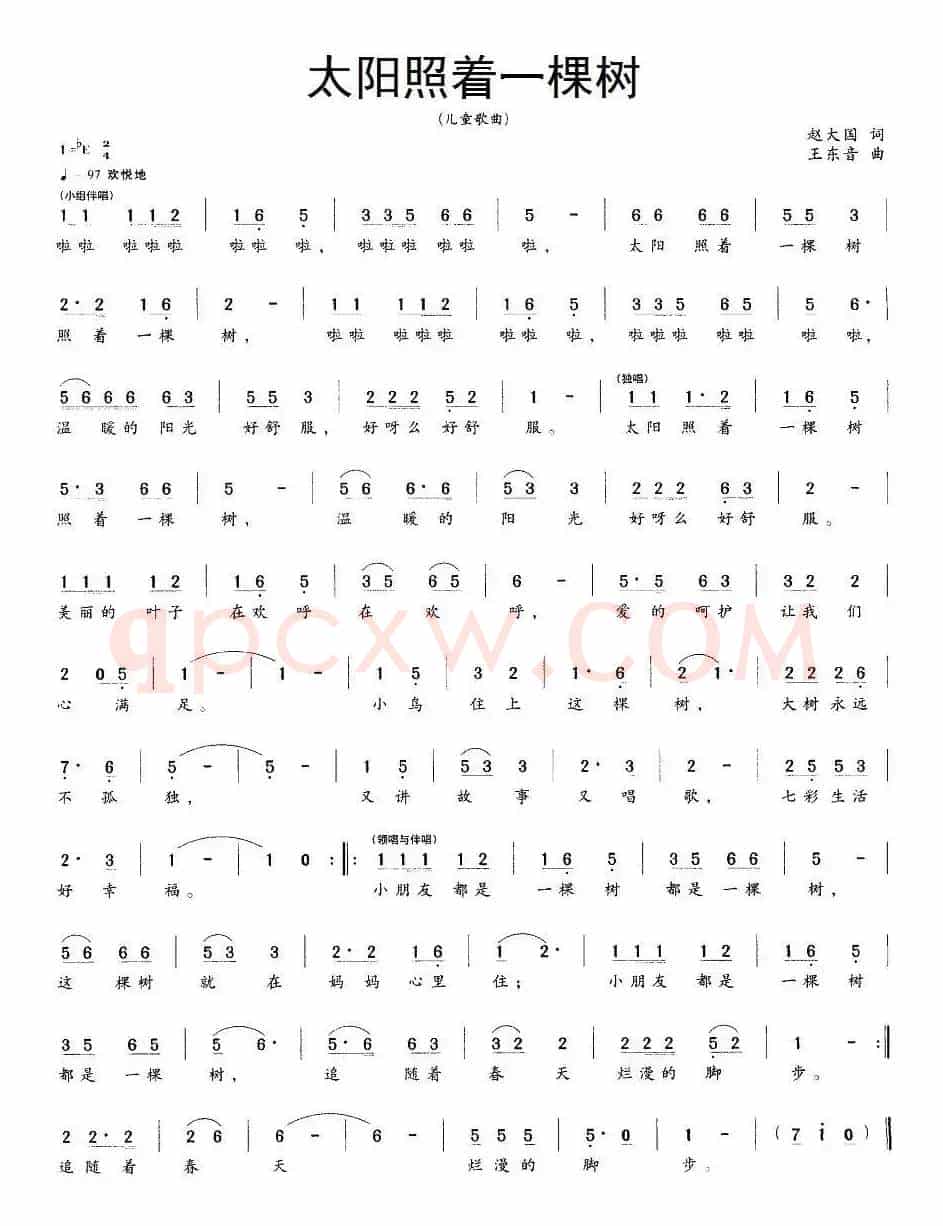 太阳照着一棵树