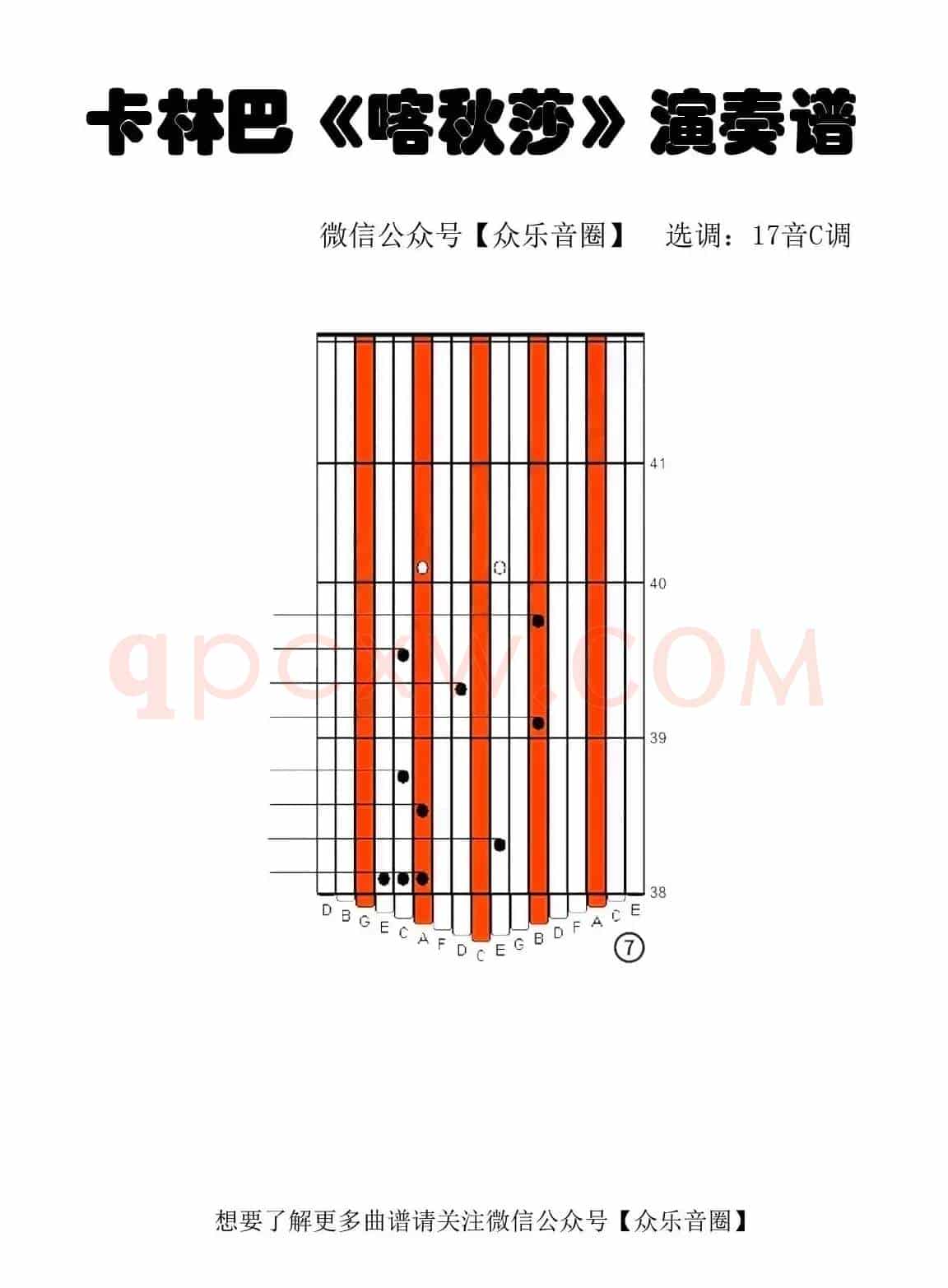 喀秋莎（拇指琴卡林巴琴专用谱）
