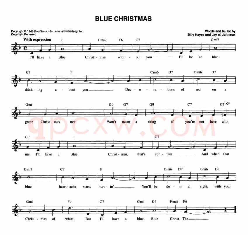 BLUE CRISTMAS（五线谱）