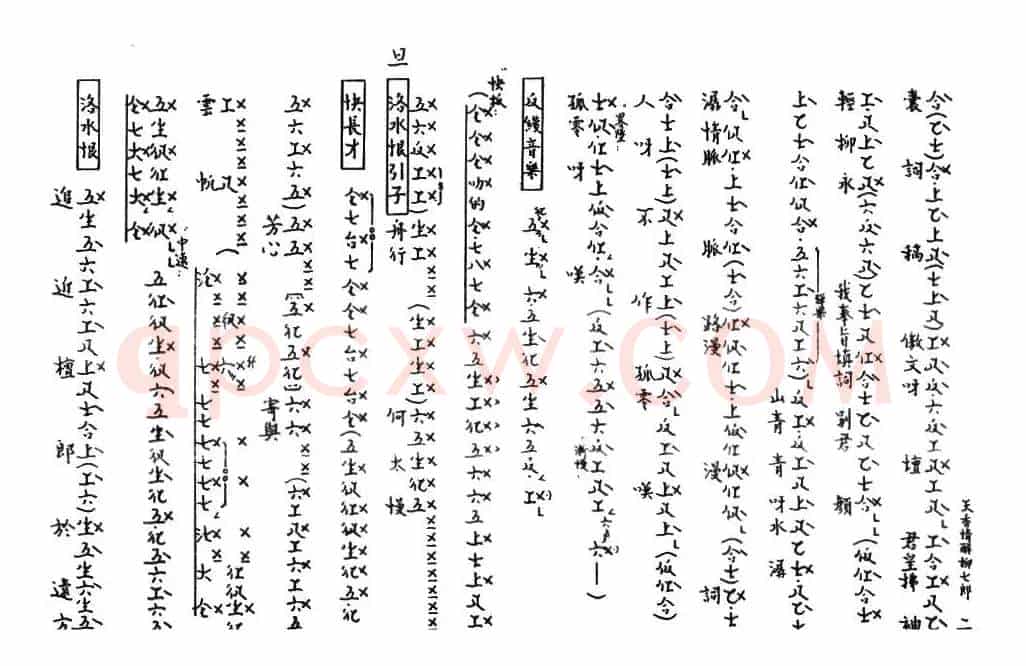 [粤曲]天香情醉柳七郎（工尺谱）