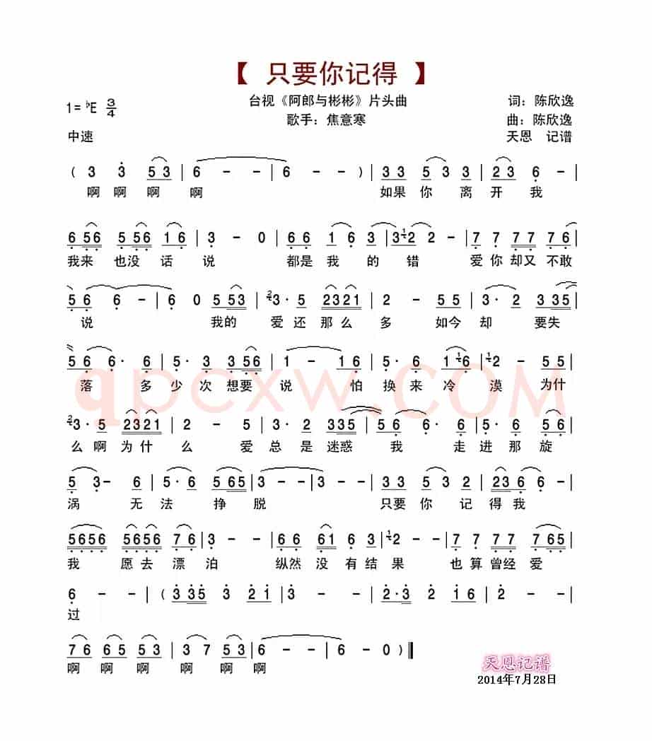 只要你记得(台视《阿郎与彬彬》片头曲)