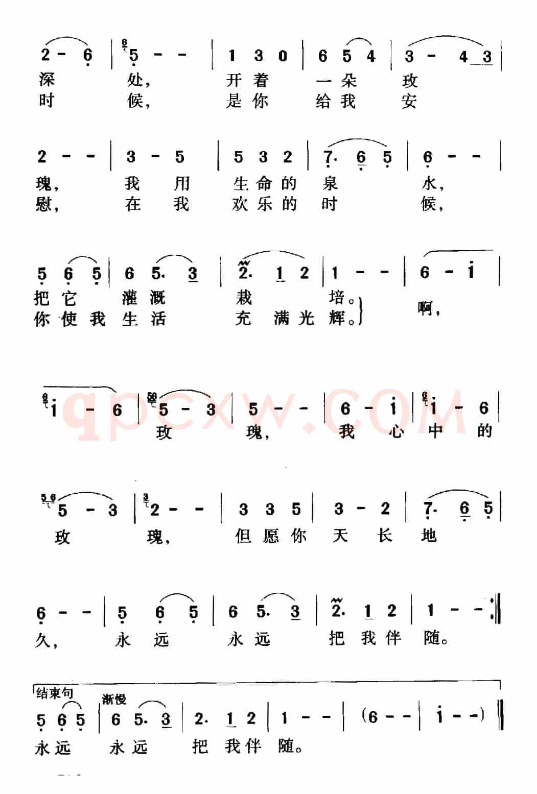 心中的玫瑰（电影《泪痕》插曲）