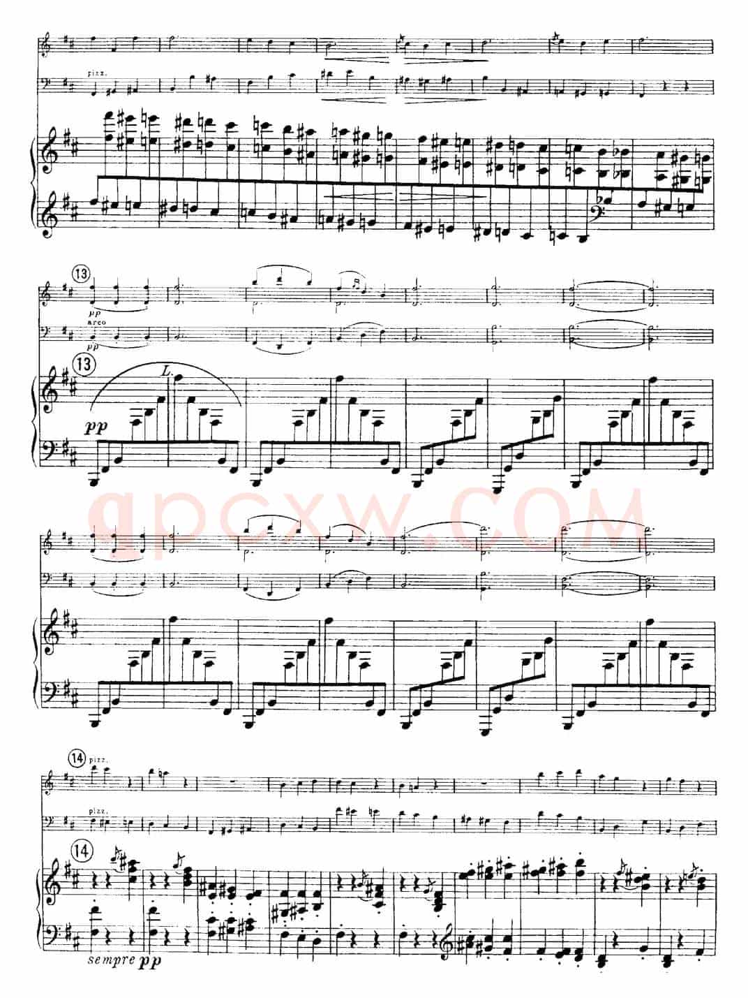 Franck《Piano Trio Op.1 No.1,F-sharp minor》(Ⅱ、小提琴+大提琴+钢琴伴奏)