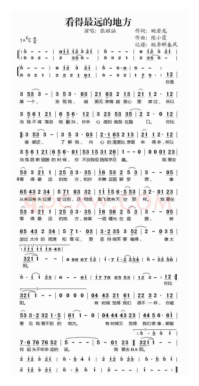 看得最远的地方(姚若龙词 陈小霞曲)
