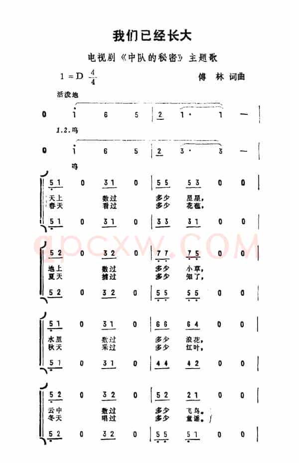 我们已经长大（电视剧《中队的秘密》主题曲）