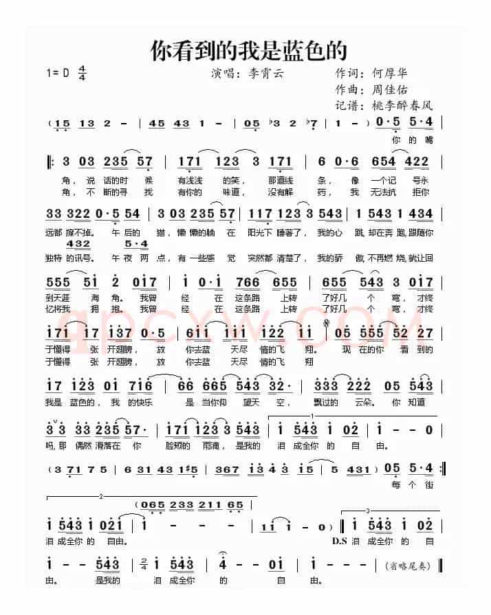 你看到的我是蓝色的