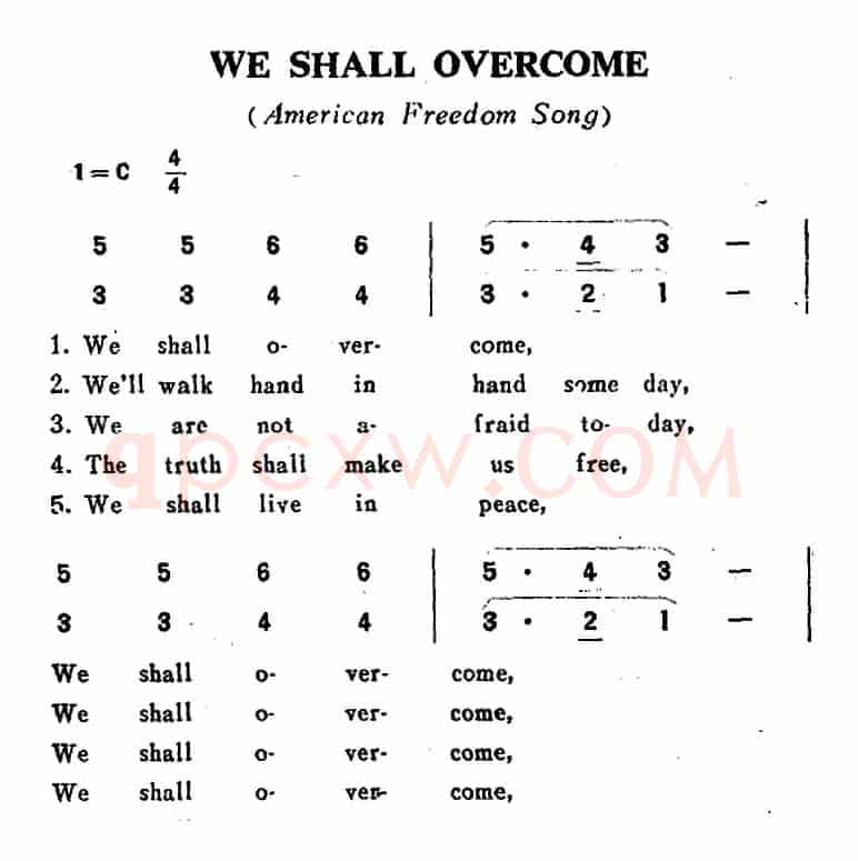 [美]WE SHALL OVERCOME（我们一定会胜利）