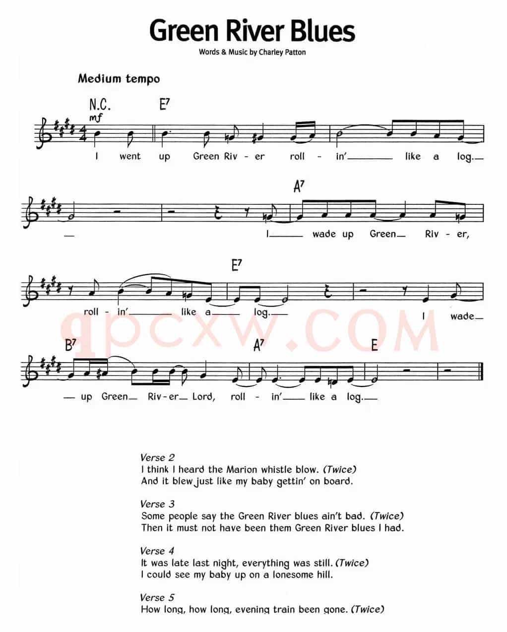 蓝调音乐：Green River Blues