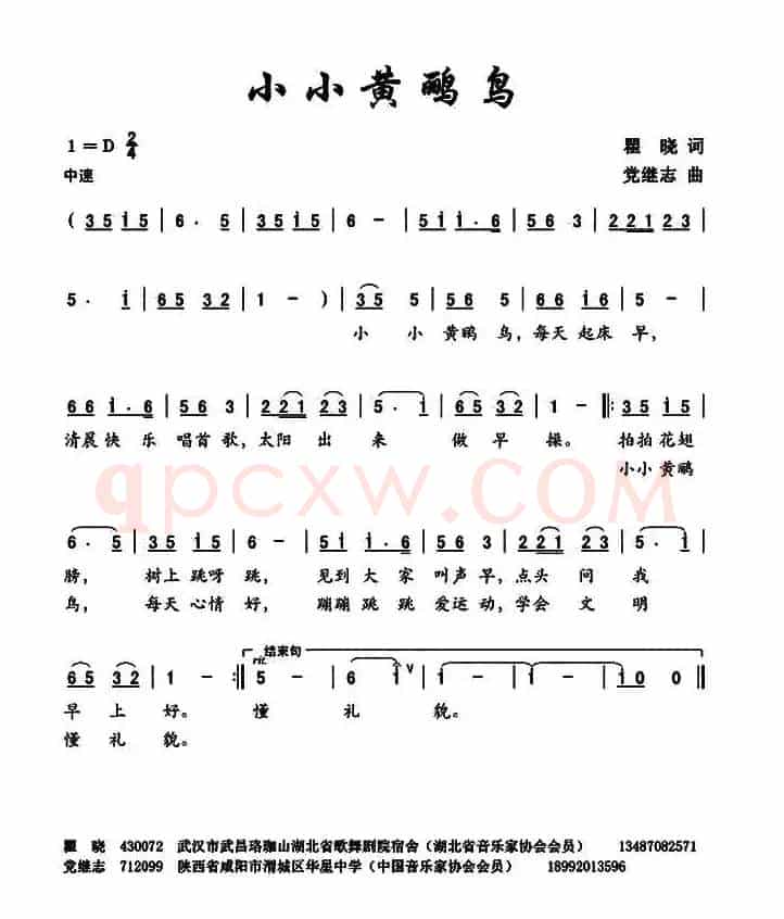 小小黄鹂鸟