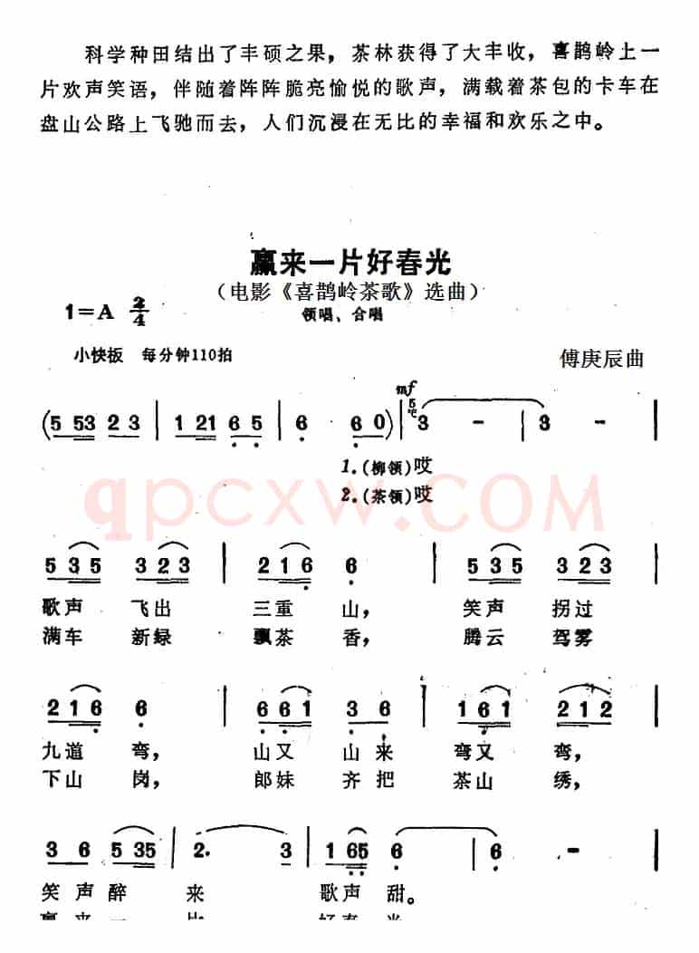 赢来一片好春光（电影《喜鹊岭茶歌》选曲）