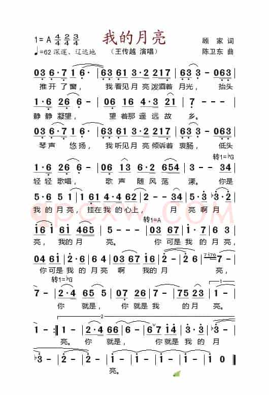 我的月亮(顾家词 陈卫东曲)