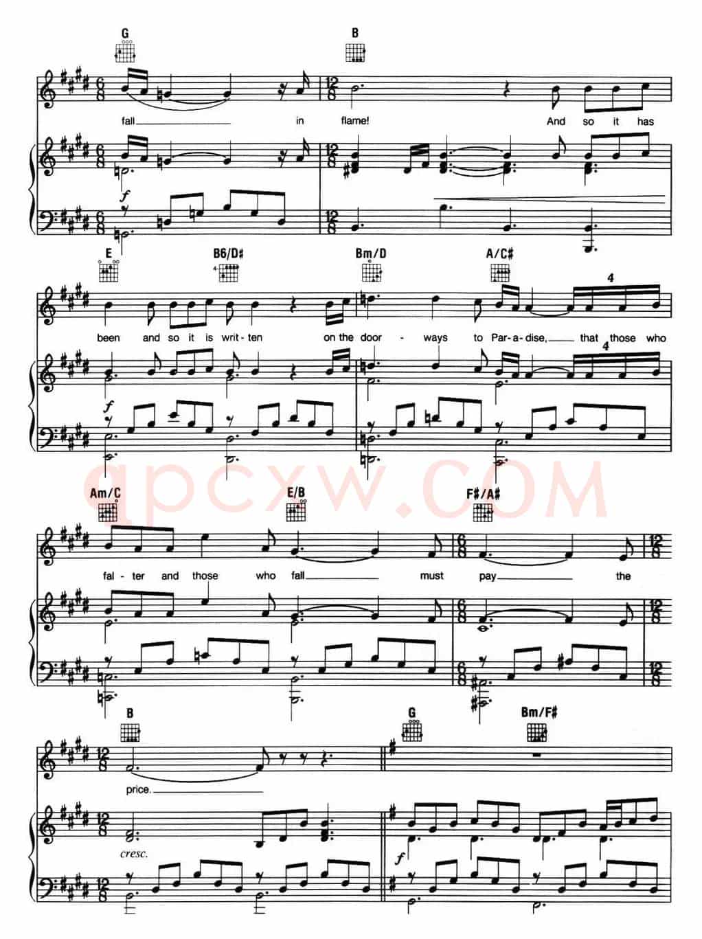 Stars （音乐剧《悲惨世界》（Les Miserables）选曲、正谱 ）