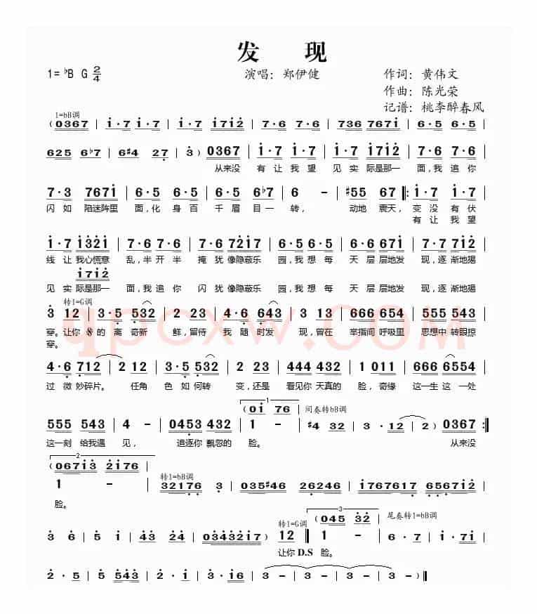发现（黄伟文词 陈光荣曲）