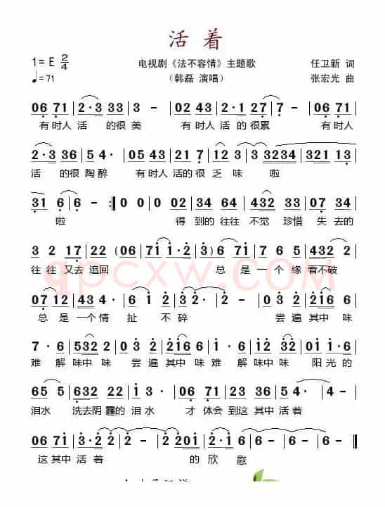 活着（电视剧《法不容情》主题歌）