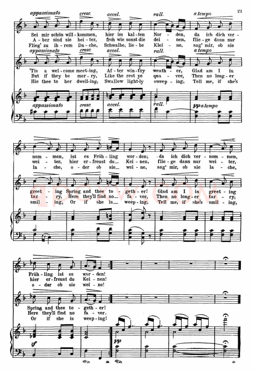 Chopin-17 Polish Songs Op.74,No.7(Der Bote. The Messenger.)(钢琴伴奏谱)
