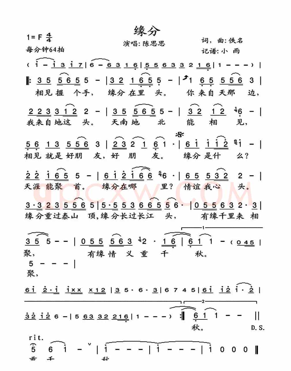 缘分（陈思思演唱版）