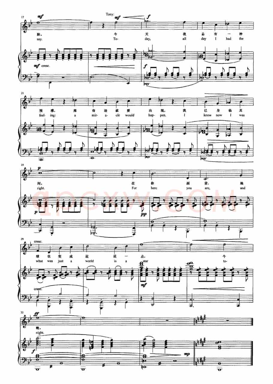[美]今晚（片断）（音乐剧《西区故事》选曲）