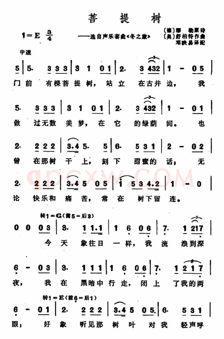 菩提树（选自声乐套曲《冬之旅》）