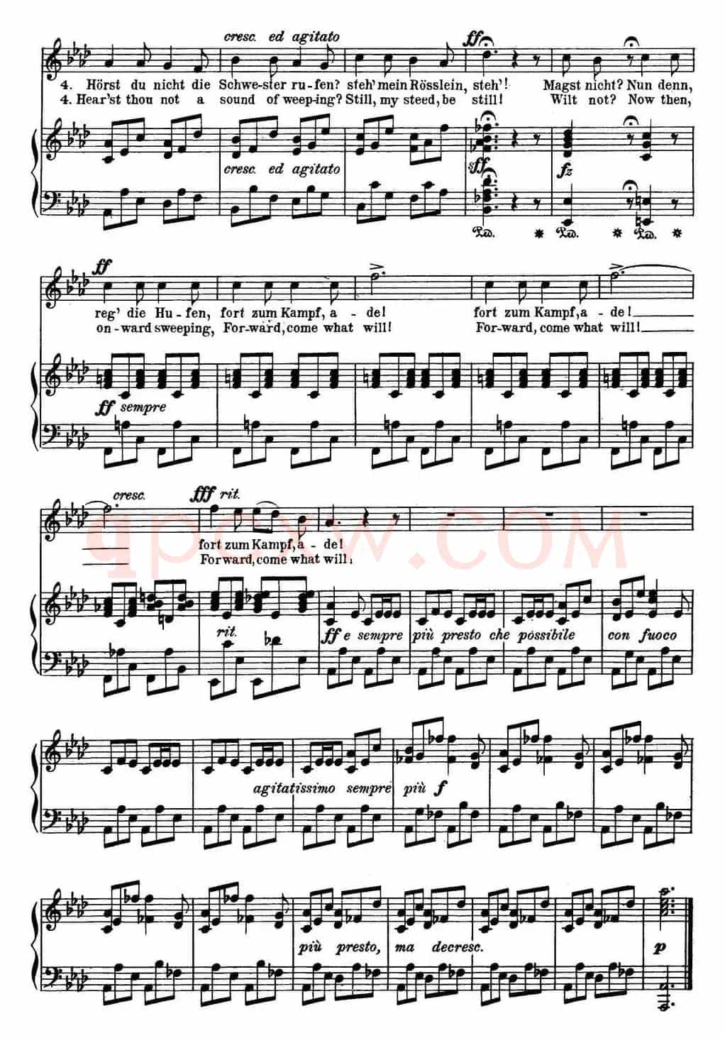 Chopin-17 Polish Songs Op.74,No.10(Der Reitersmann vor der Schlacht. The Trooper(钢琴伴奏谱)