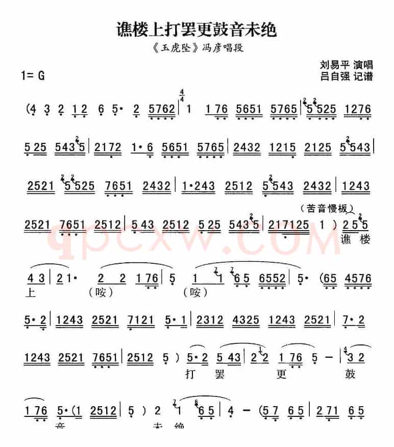 秦腔流行唱段精选：谯楼上打罢更鼓音未绝（《玉虎坠》冯彦唱段）