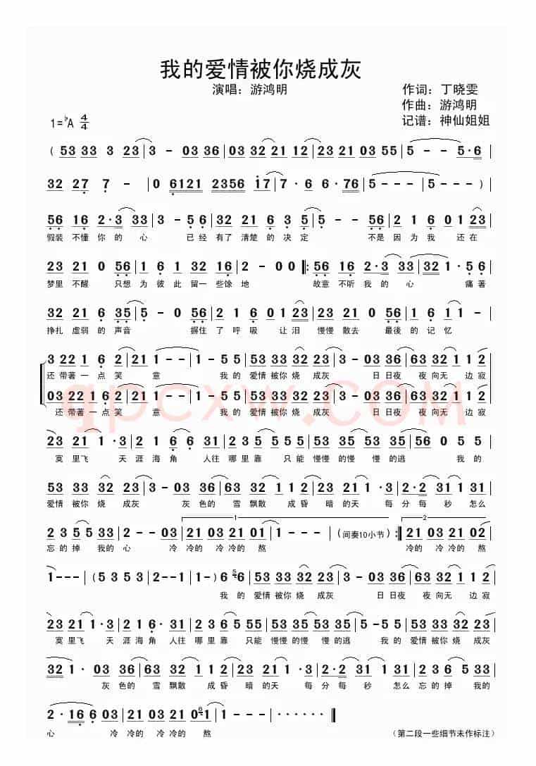 我的爱情被你烧成灰