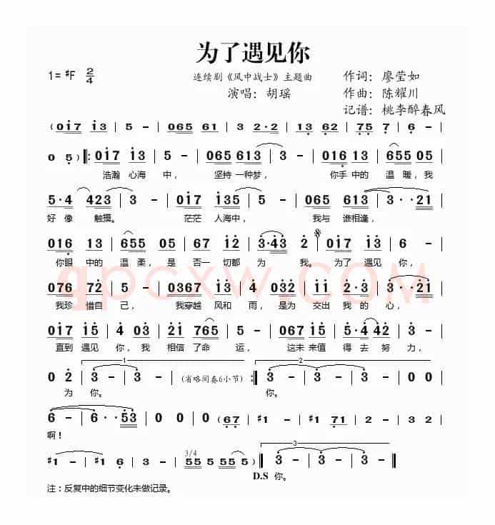 为了遇见你（《风中战士》主题曲）
