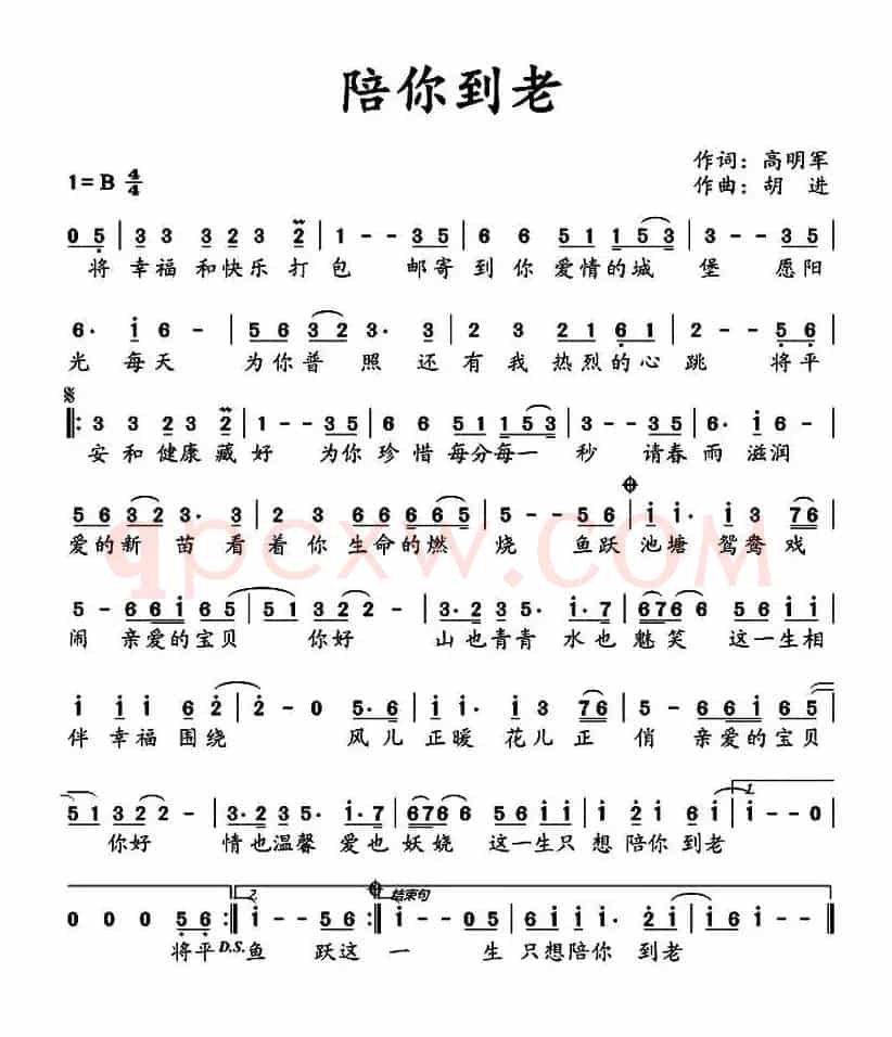 陪你到老（高明军词 胡进曲）