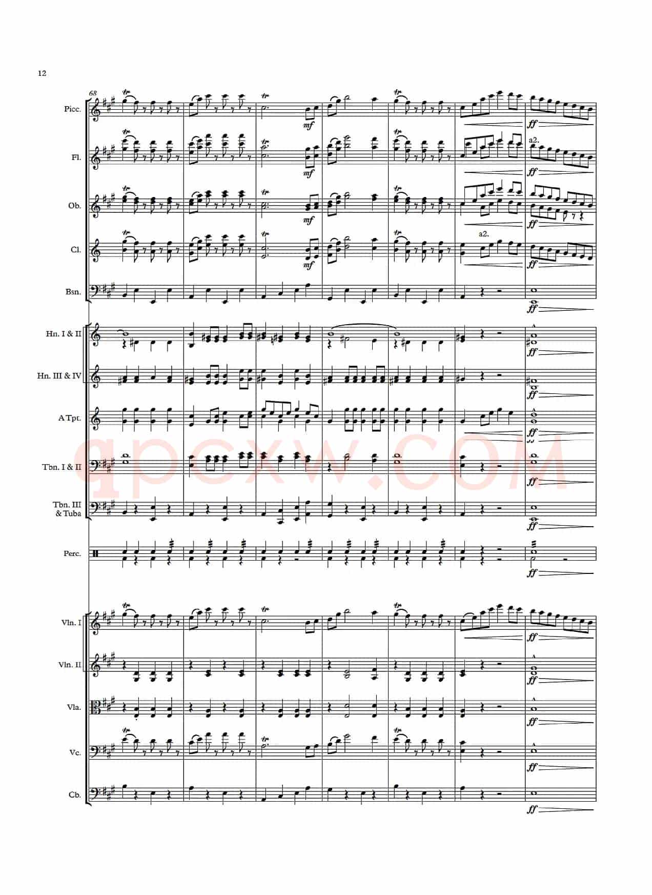 《拉德斯基进行曲》总谱（配器：Leopold Weninger）