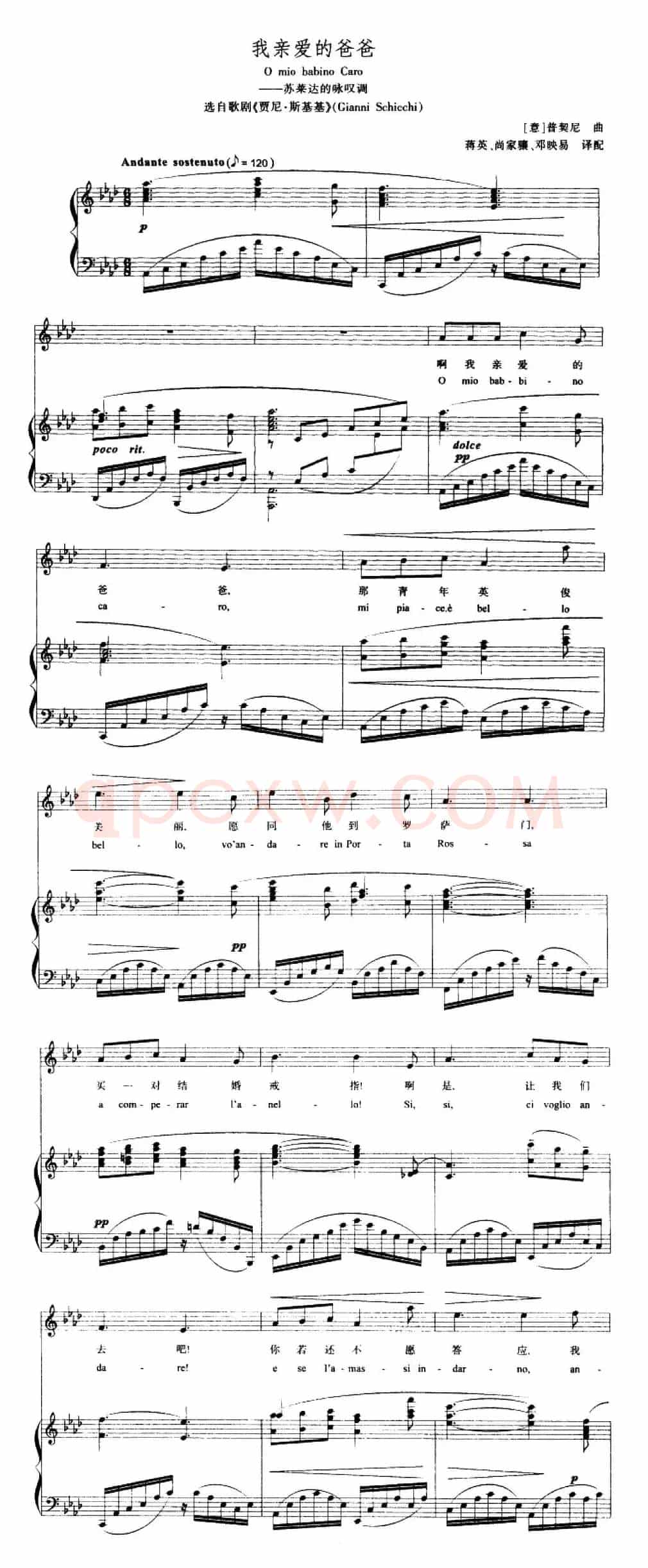  [意]我亲爱的爸爸（O mio babbino caro）
