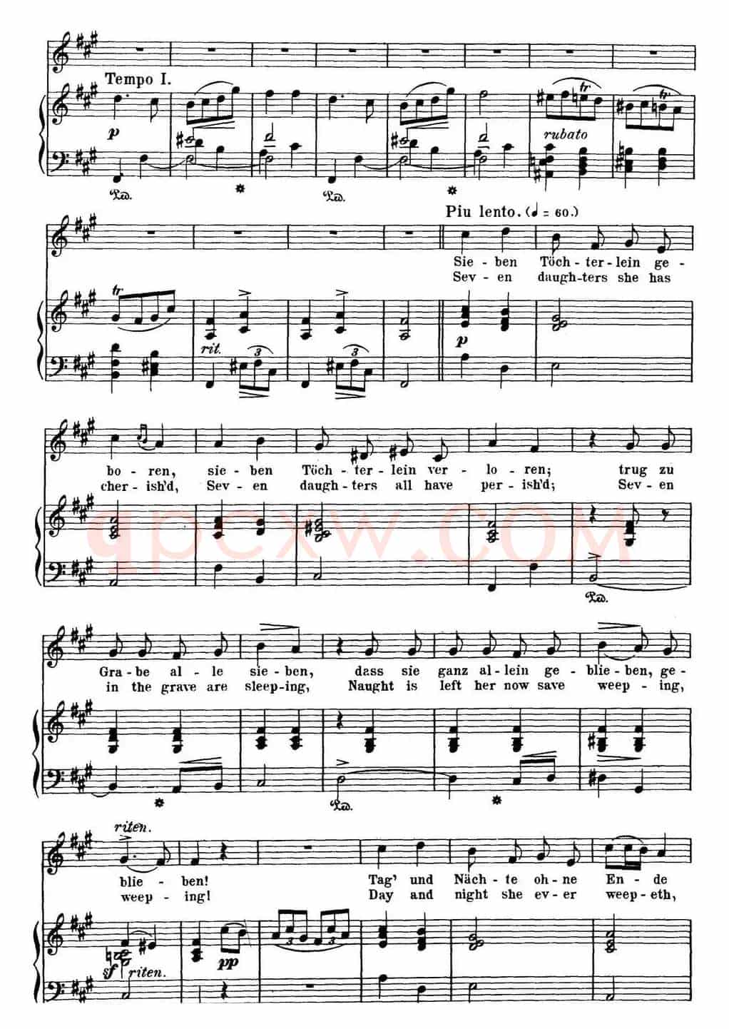 Chopin-17 Polish Songs Op.74,No.3(Trube Wellen. Troubled Waters.)(钢琴伴奏谱)