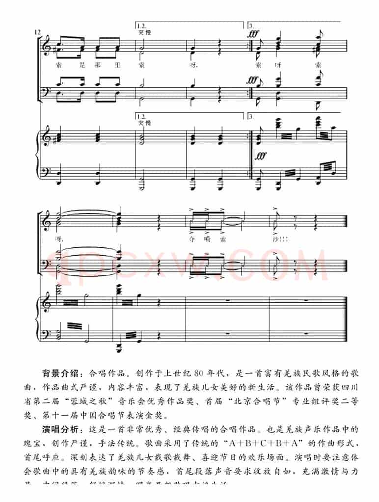 羌族锅庄舞曲（正谱）