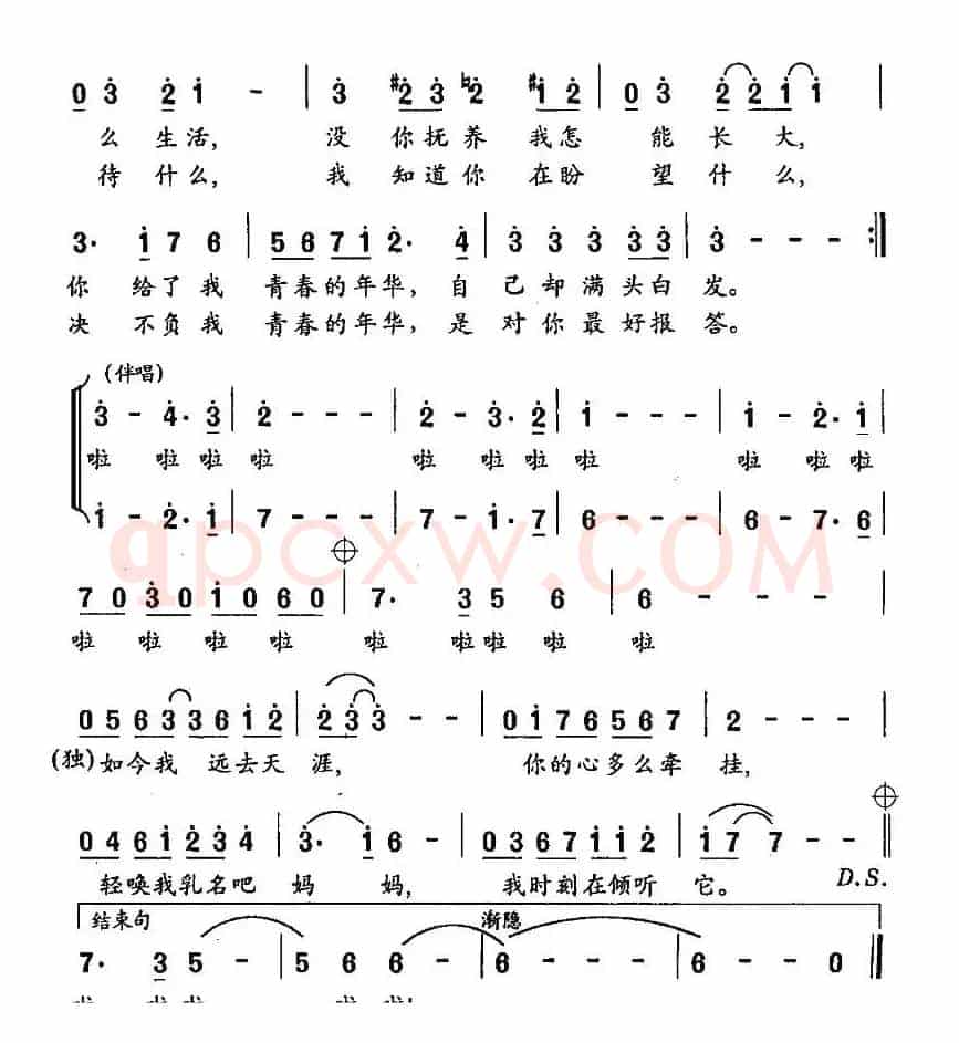 母爱（王晓岭词 魏群曲、独唱+伴唱）