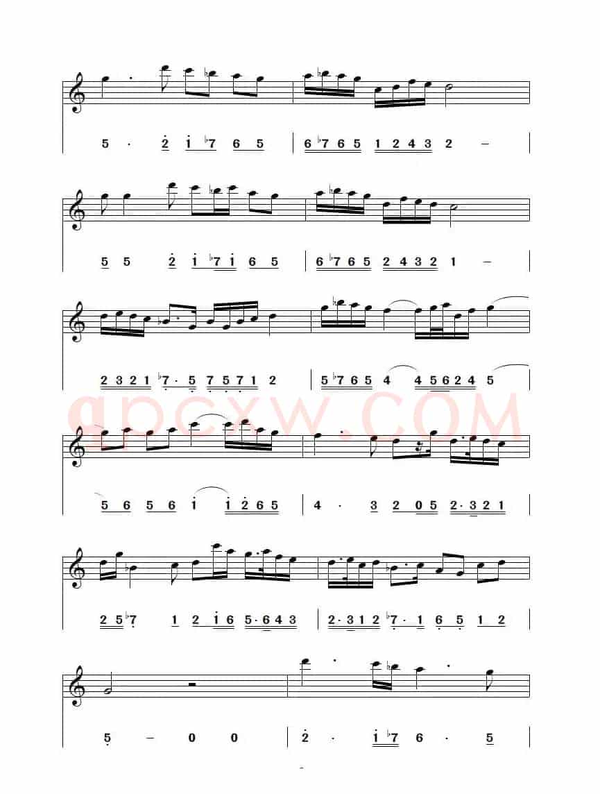 渭水秋歌 李晓舟版（简谱+五线谱）