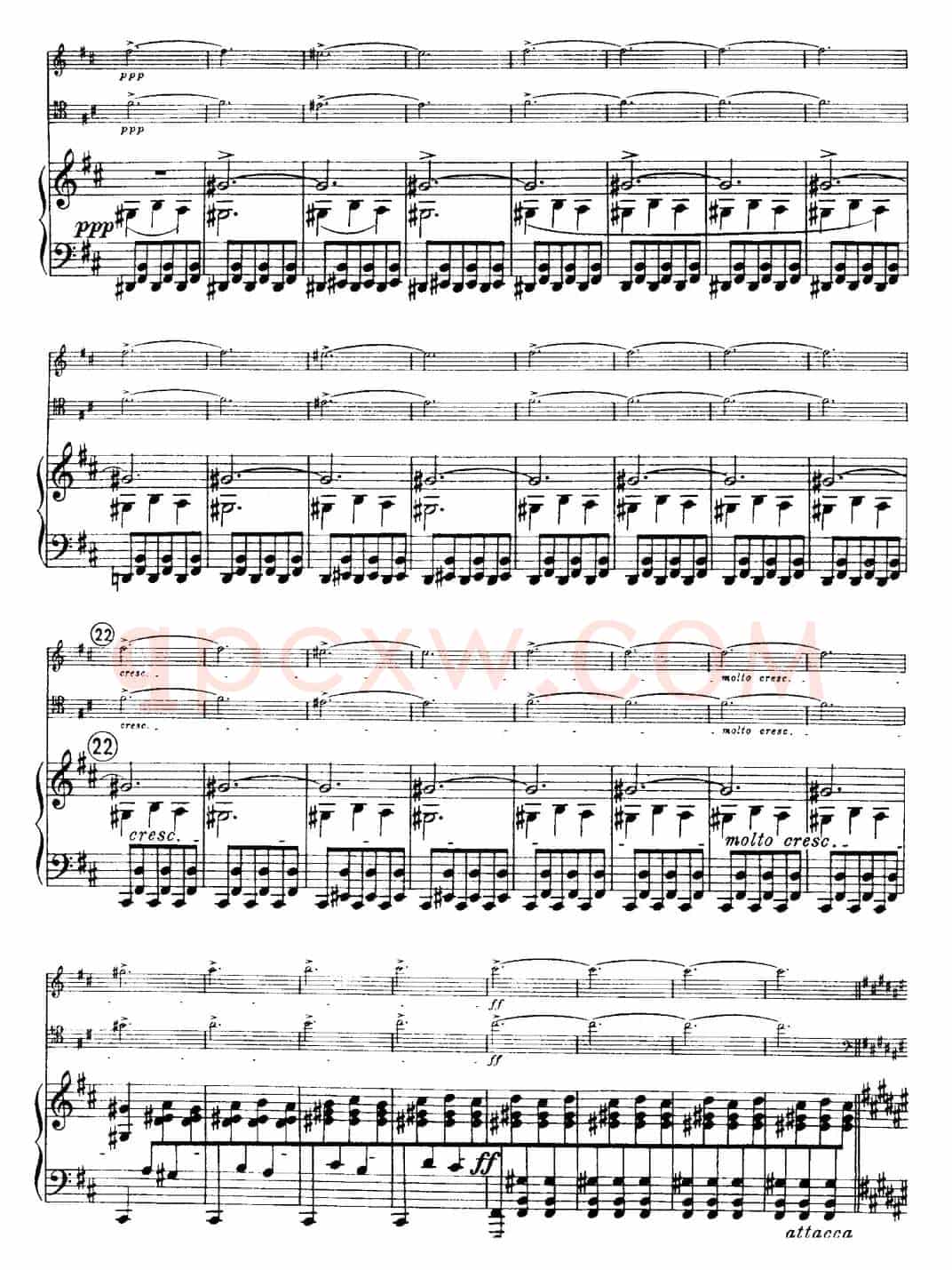 Franck《Piano Trio Op.1 No.1,F-sharp minor》(Ⅱ、小提琴+大提琴+钢琴伴奏)