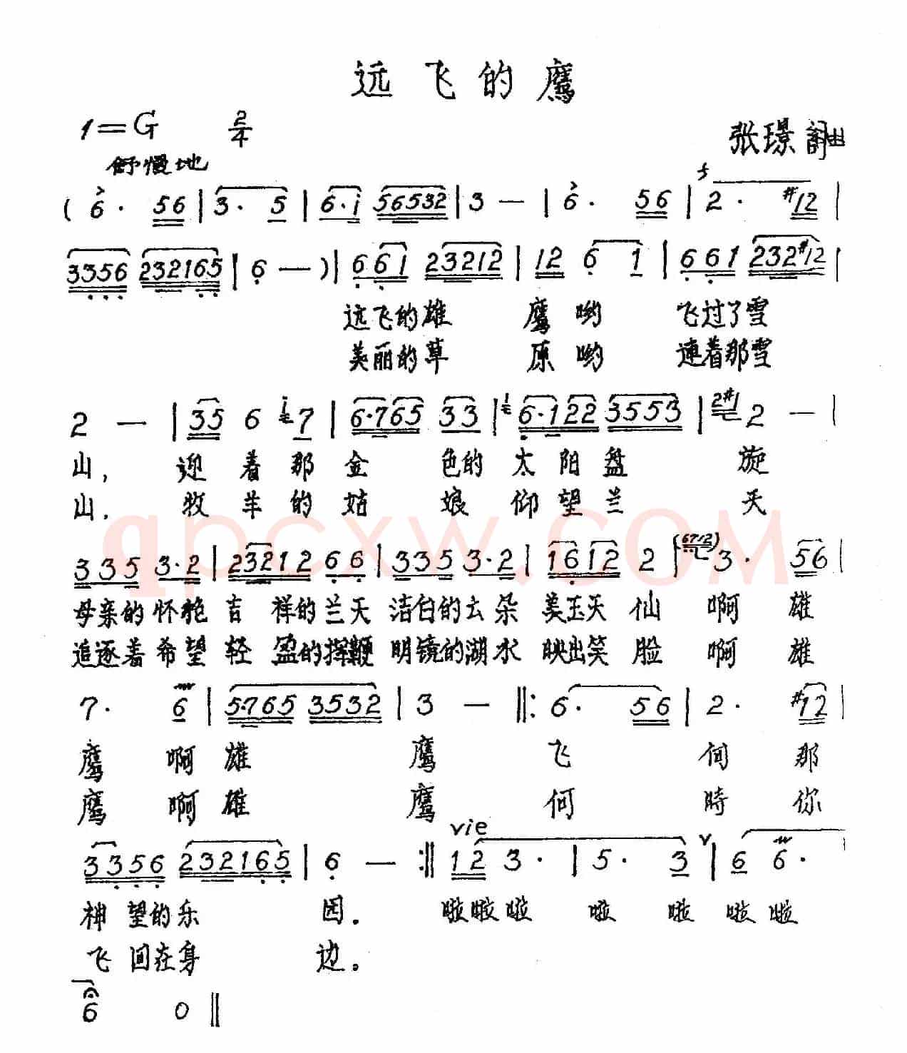 远飞的鹰（张璟词曲）