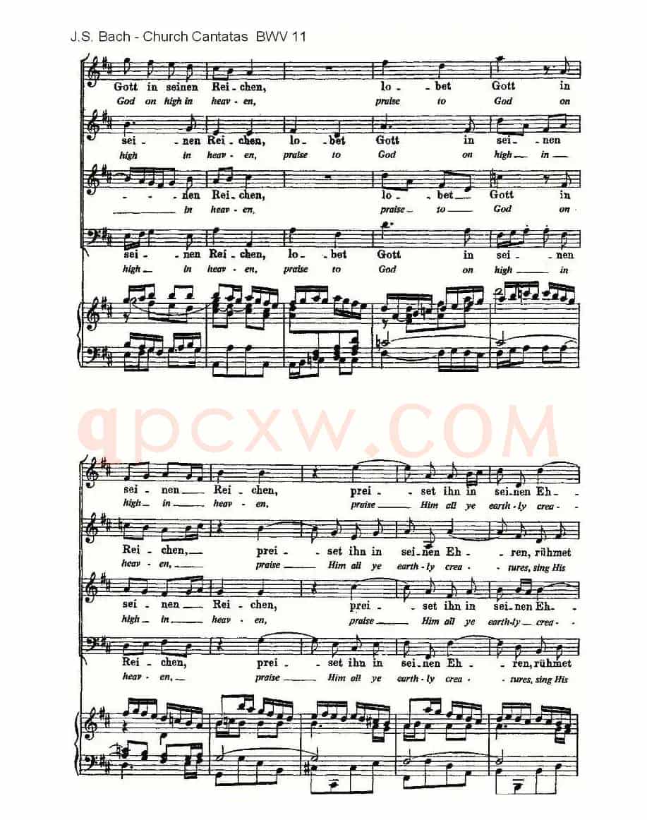 Lobet Gott in Seinen Reicben(颂扬上帝)