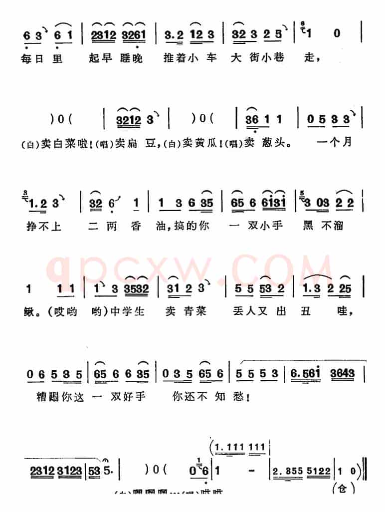 可惜的手（《向阳商店》第四场 傅桂香唱段）
