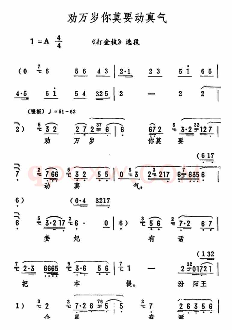劝万岁你莫要动真气（《打金枝》选段）