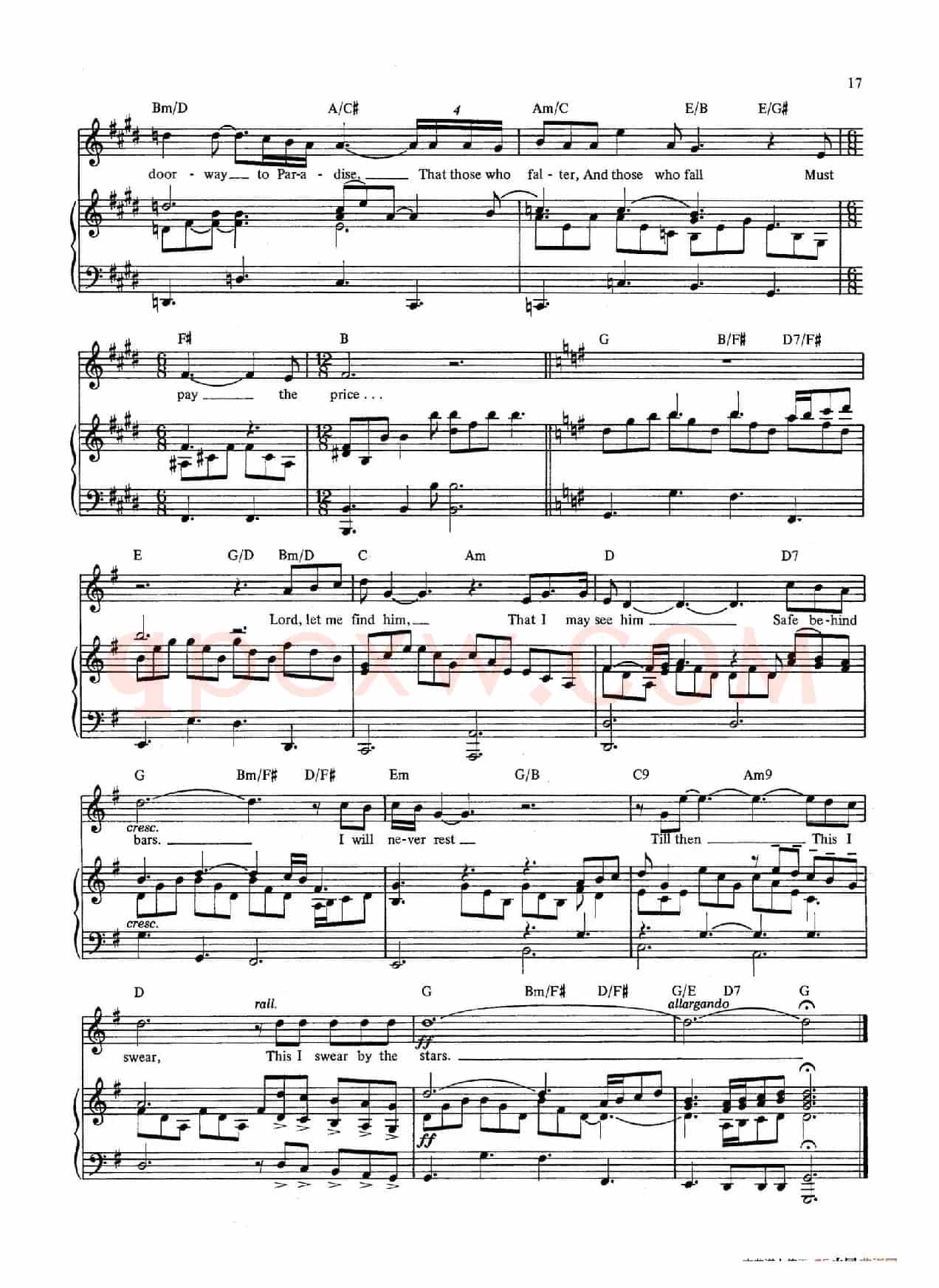 Stars （音乐剧《悲惨世界》（Les Miserables）选曲、正谱 ）