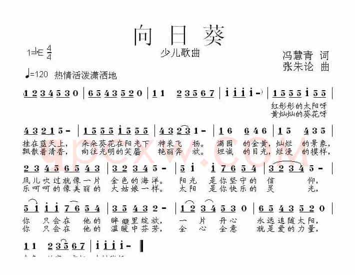 向日葵（冯慧青词 张朱论曲）