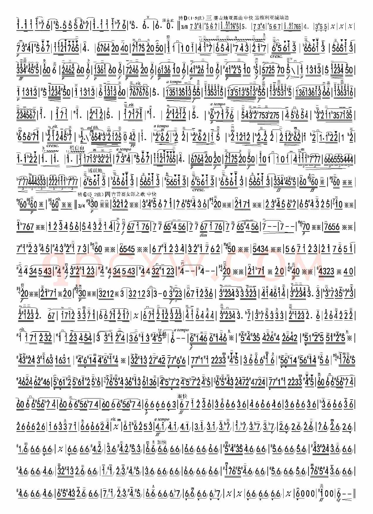 卡门主题幻想曲简谱（双页高清）