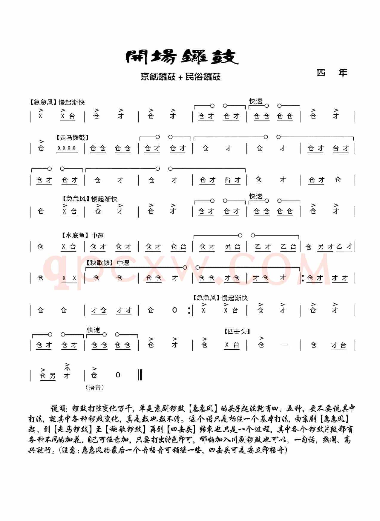 开场锣鼓