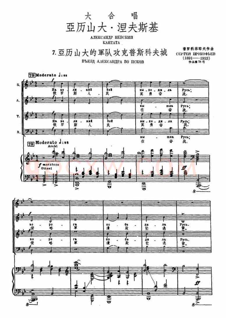 7.亚历山大的军队攻克普斯科夫城(选自大合唱《亚历山大·涅夫斯基》、正谱)