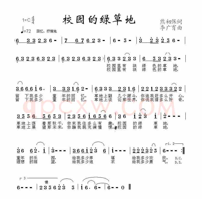 校园的绿草地