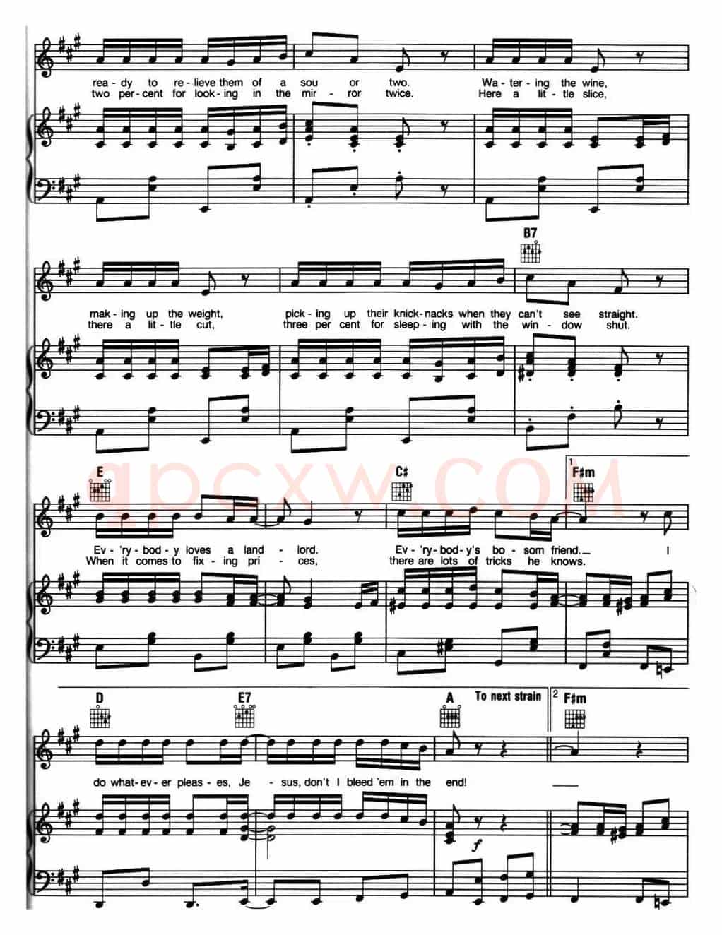 Master of the House (音乐剧《悲惨世界》(Les Miserables)选曲、正谱 )