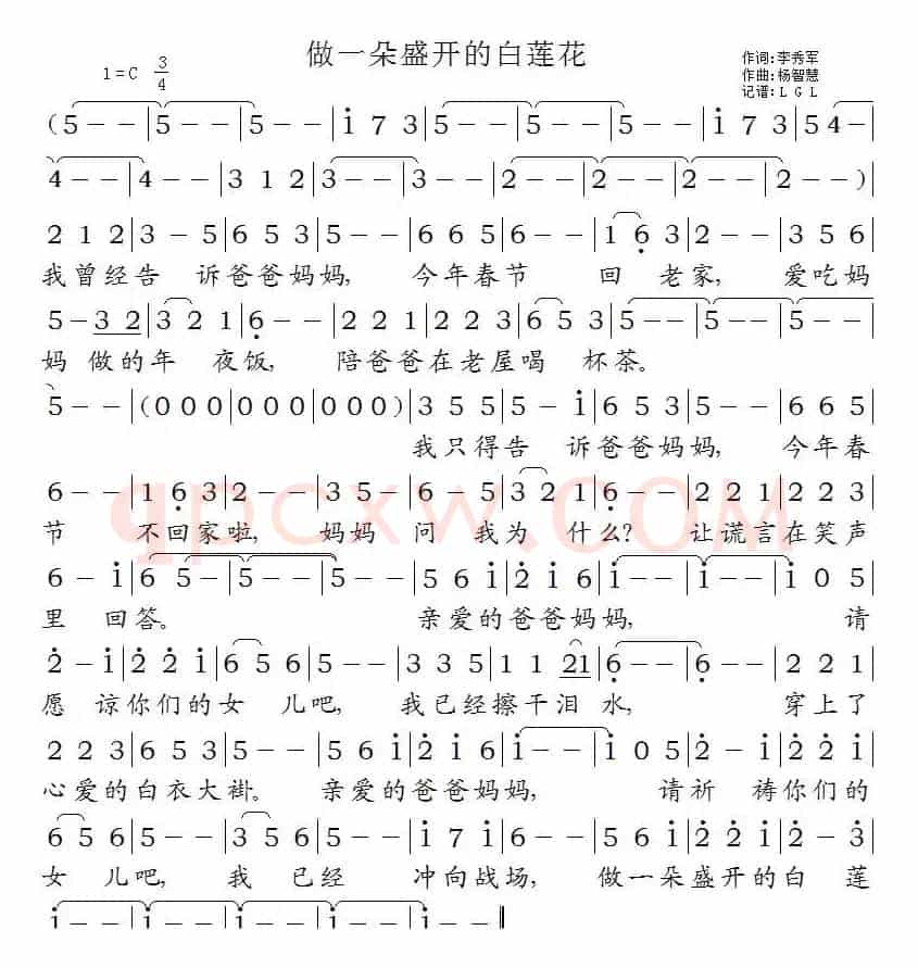 做一朵盛开的白莲花
